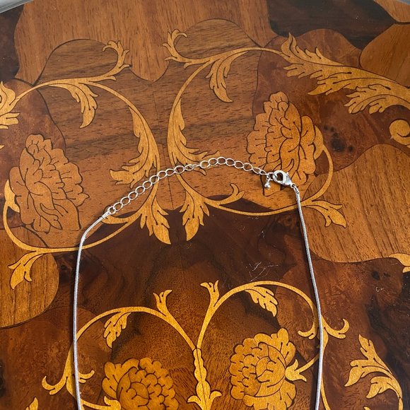 Blood Red and Silver Pendant Necklace - Picture 6 of 9